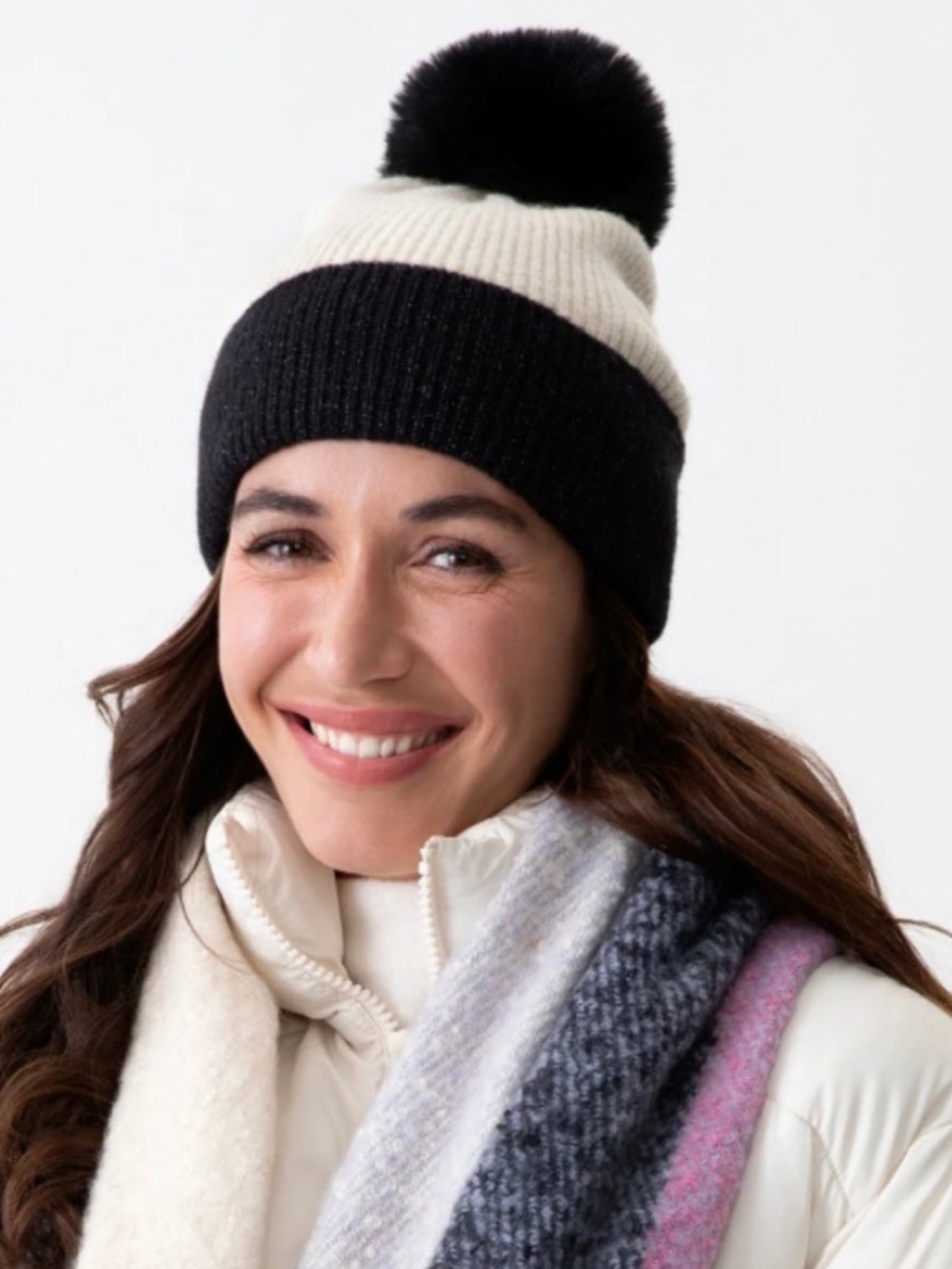 New w tags. Shiraleah Tinsley sparkle Pom hat black ivory